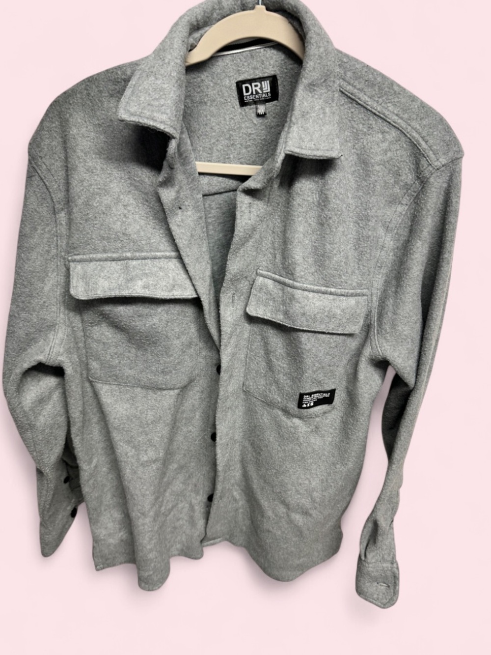 Drill Essentials Grey Button-Up Shacket